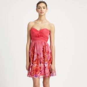NWOT Aidan Mattox strapless floral party dress